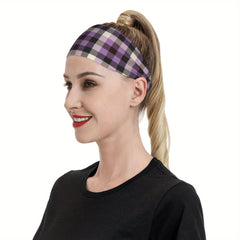 Signature Check Plaid Headband Breathable Comfort Sport Casual Polyester Spandex