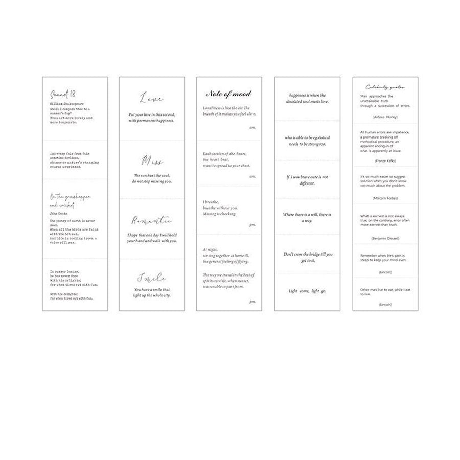 Note Paper Poetry's Tearable Journal Decorative Material Paper 5 Sheets