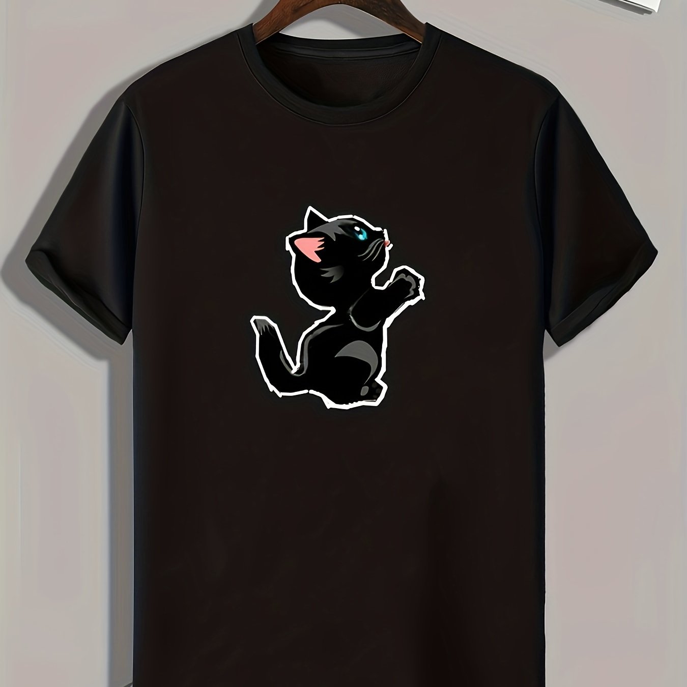 Cat Pattern Print Men's Graphic Tee