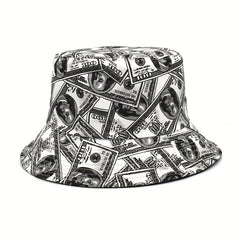 Dollars Print Bucket Hat Unisex Lightweight Sunscreen Basin Hat