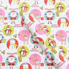 5pcs Cartoon Christmas Wrapping Paper - Multiple Patterns for Christmas Decorati