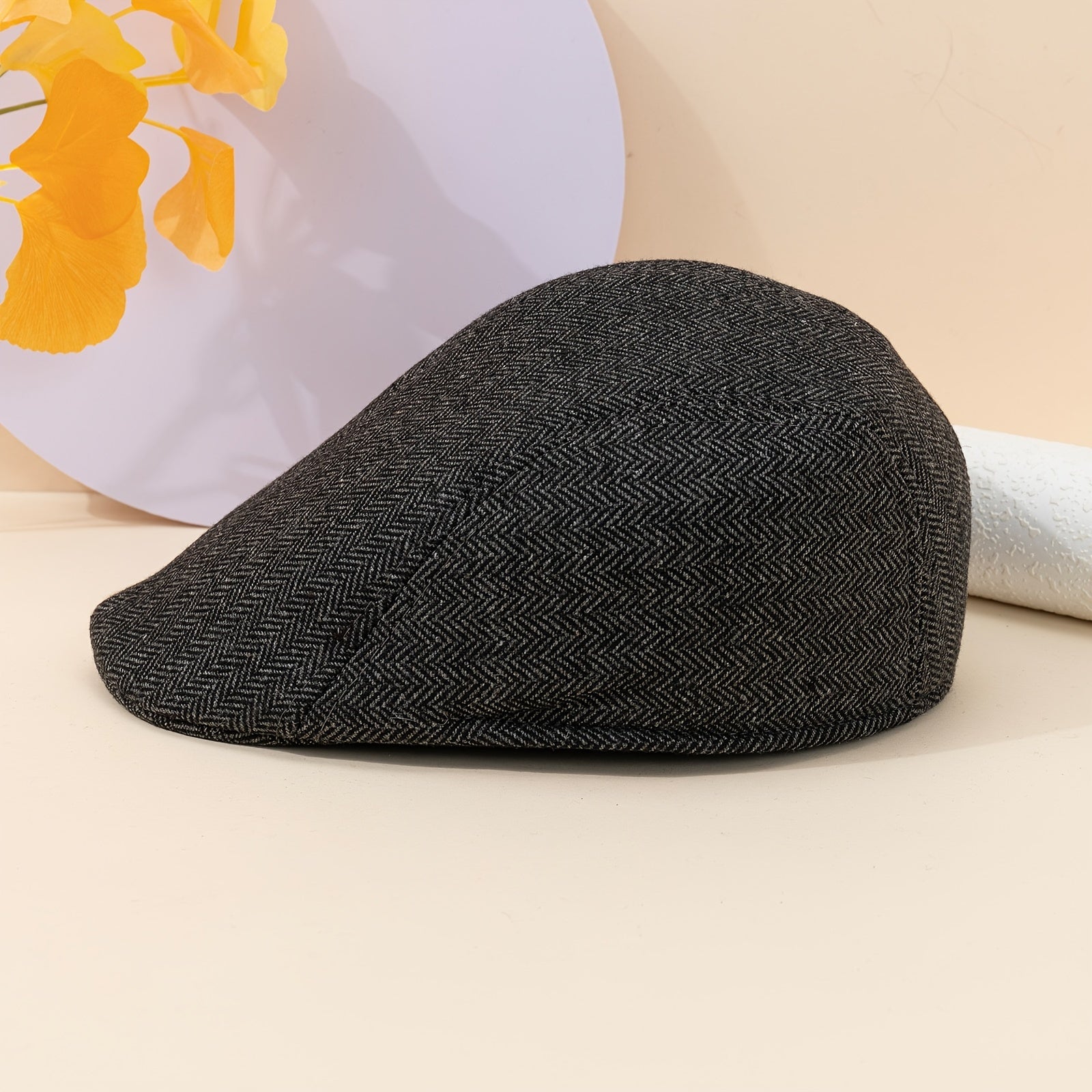 Men's Chevron Wool Newsboy Cap