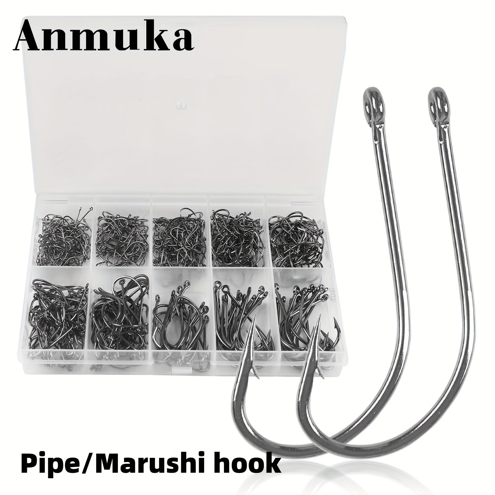 300-500 Mix Sizes Fishing Hooks Long Shank Sea Bass Tackle