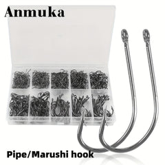 300-500 Mix Sizes Fishing Hooks Long Shank Sea Bass Tackle