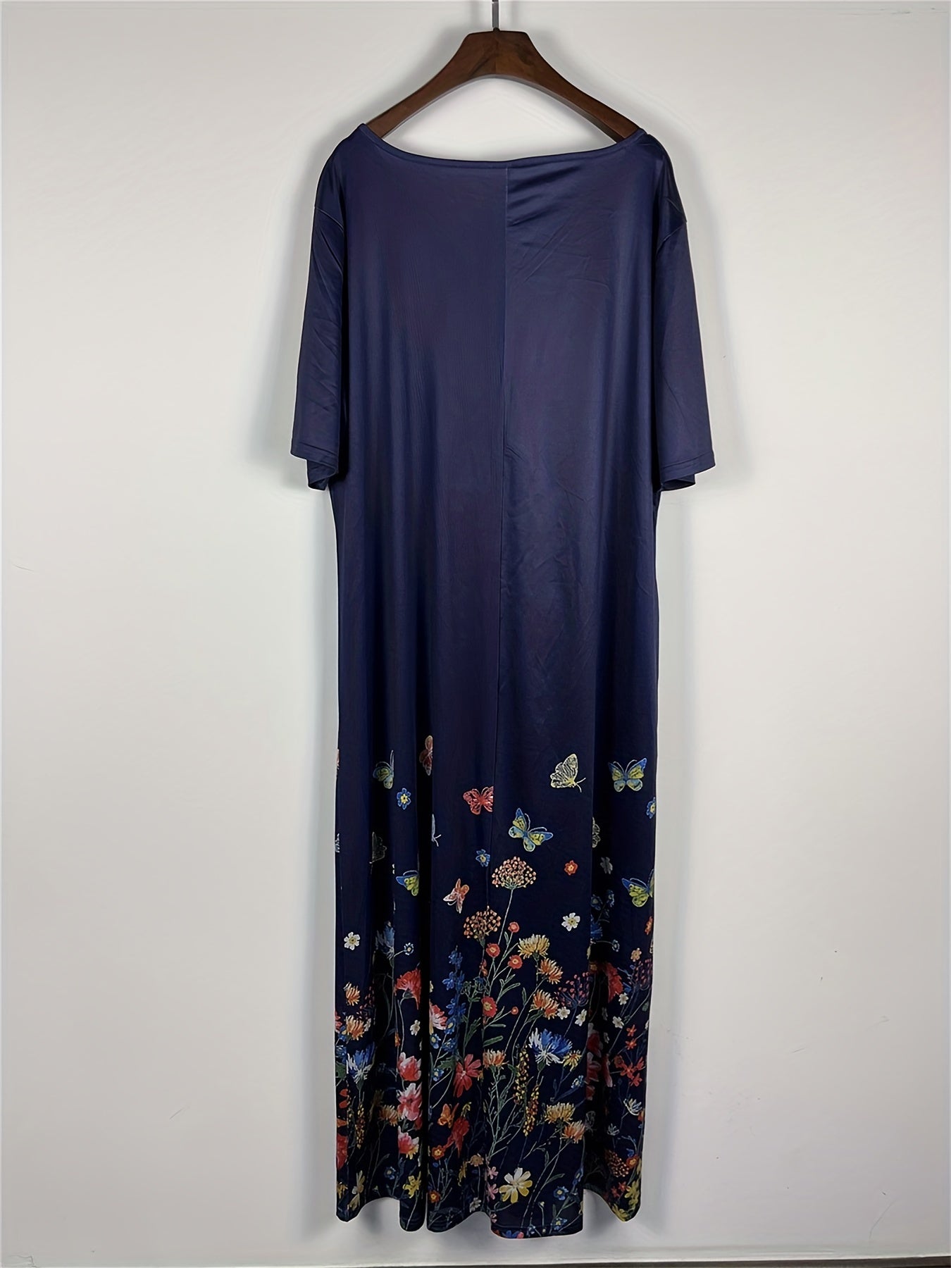 Floral Print V Neck Maxi Dress