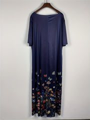 Floral Print V Neck Maxi Dress