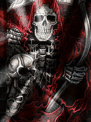 Skull Skeleton 3D Pattern Men's 2 Piece Outfits T-shirt & Shorts Set
