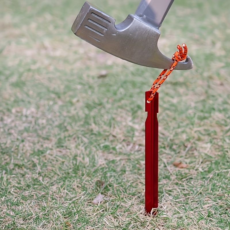 5pcs Aluminum Canopy Tent Pegs Heavy Duty Ground Nail with Reflective Rope