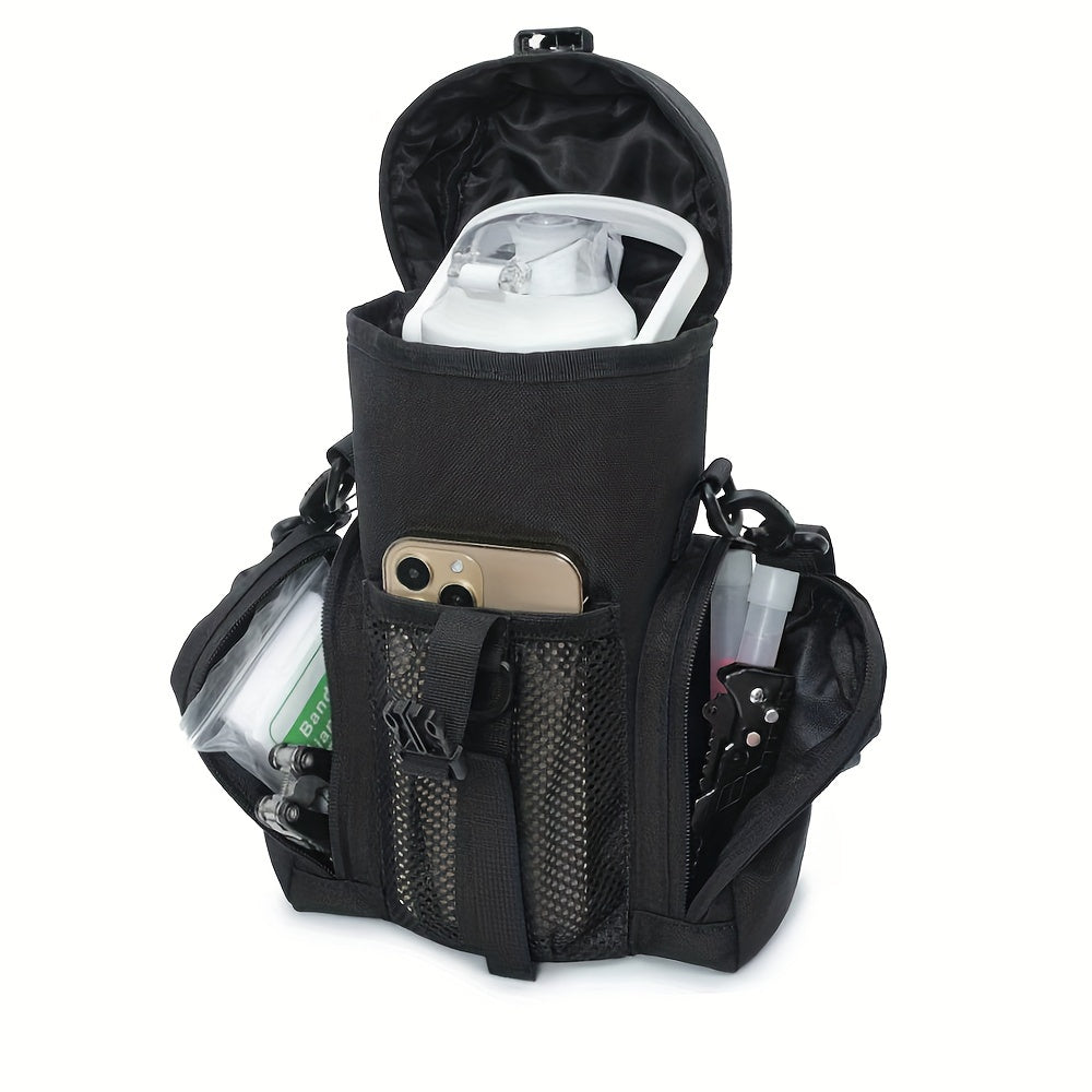 Outdoor Shoulder Bag for Hiking with Water Bottle Pouch