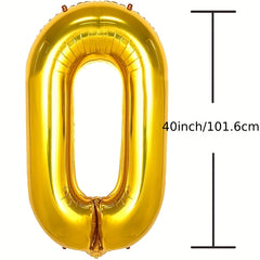 Gold Number Balloons 30 40 50 60 Big Giant Foil Mylar for Birthday Party