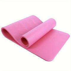 Solid Striped Yoga Mat Non Slip Thicken Fitness Mat With Carrying Strap