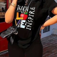 Casual Graphic Tee & Shorts Set