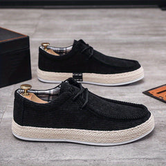 Men's Casual Lace up Flat Loafer Shoes Lightweight Non slip Walking Shoes