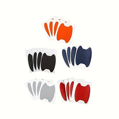4pcs Set Carbon Fiber Texture Car Door Handle Protectors Stickers