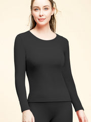 Women's Stretchy Thermal Top Soft Plush Crew Neck Base Layer