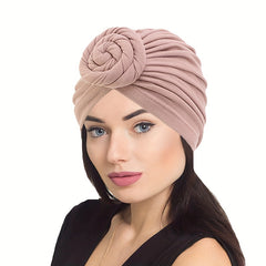 Khaki Twist Knot Turban Cap Lightweight Head Wrap Beanie