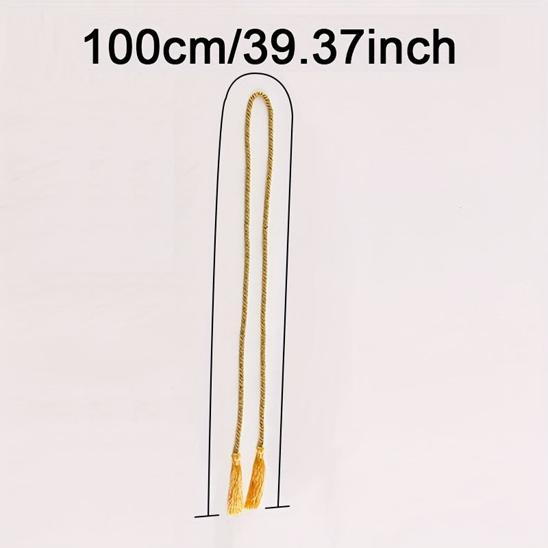 2pcs Golden Curtain Tieback with Tassel for Sheer and Blackout Panels