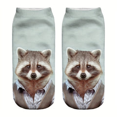 5 Pairs 3D Animal Print Low Cut Women's Socks