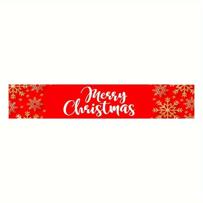 Christmas Table Flag Santa Claus Merry Christmas Snowflakes Winter Home Decor