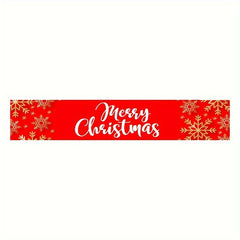 Christmas Table Flag Santa Claus Merry Christmas Snowflakes Winter Home Decor
