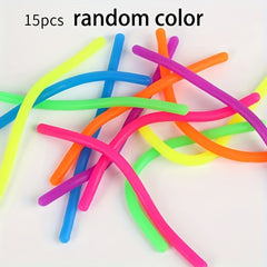 Colorful Elastic Rope Noodles Party Game Reward Toy Mixed Colors Heart