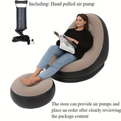 Inflatable Leisure Sofa Chair and Footstool Set for Camping and Travel