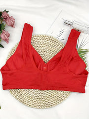 Front Buckle Wireless Bra Comfy & Breathable Wide Straps Bra