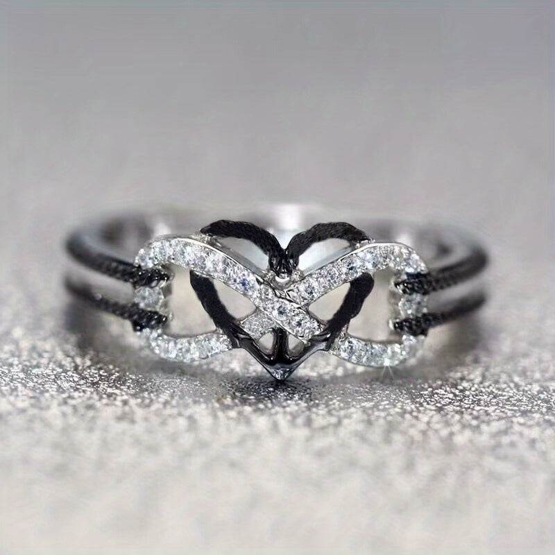 Heart Ring Rhinestones Ladies Accessories