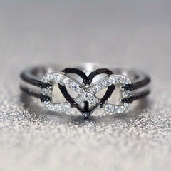 Heart Ring Rhinestones Ladies Accessories