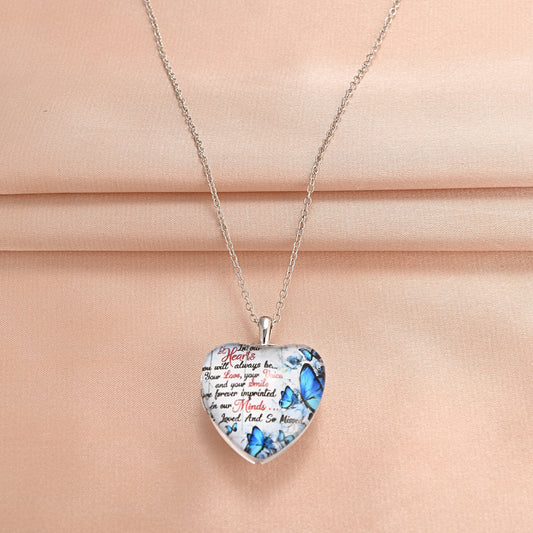 Heart Butterfly Crystal Pendant Necklace Neck Jewelry Christmas Gift