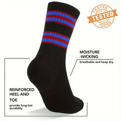 3 Pairs Non Slip Compression Crew Socks for Outdoor Activities