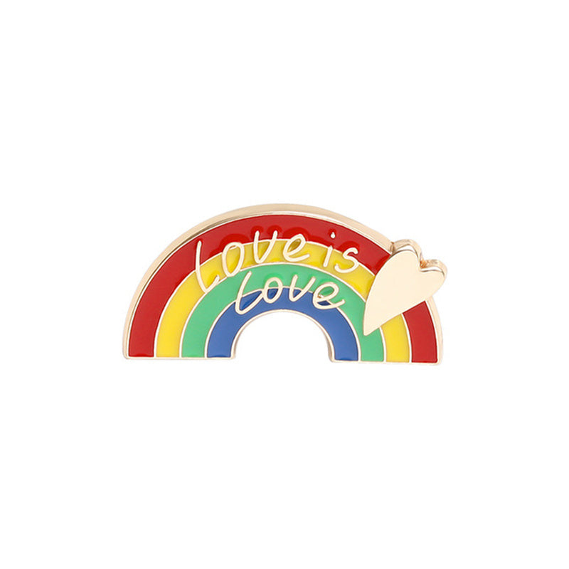 LGBT Rainbow Love Brooch for Men