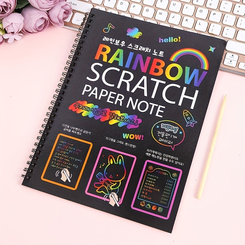 10pcs Scratch Painting Coloring Book Large Size