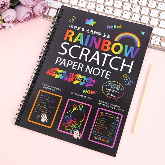 10pcs Scratch Painting Coloring Book Large Size