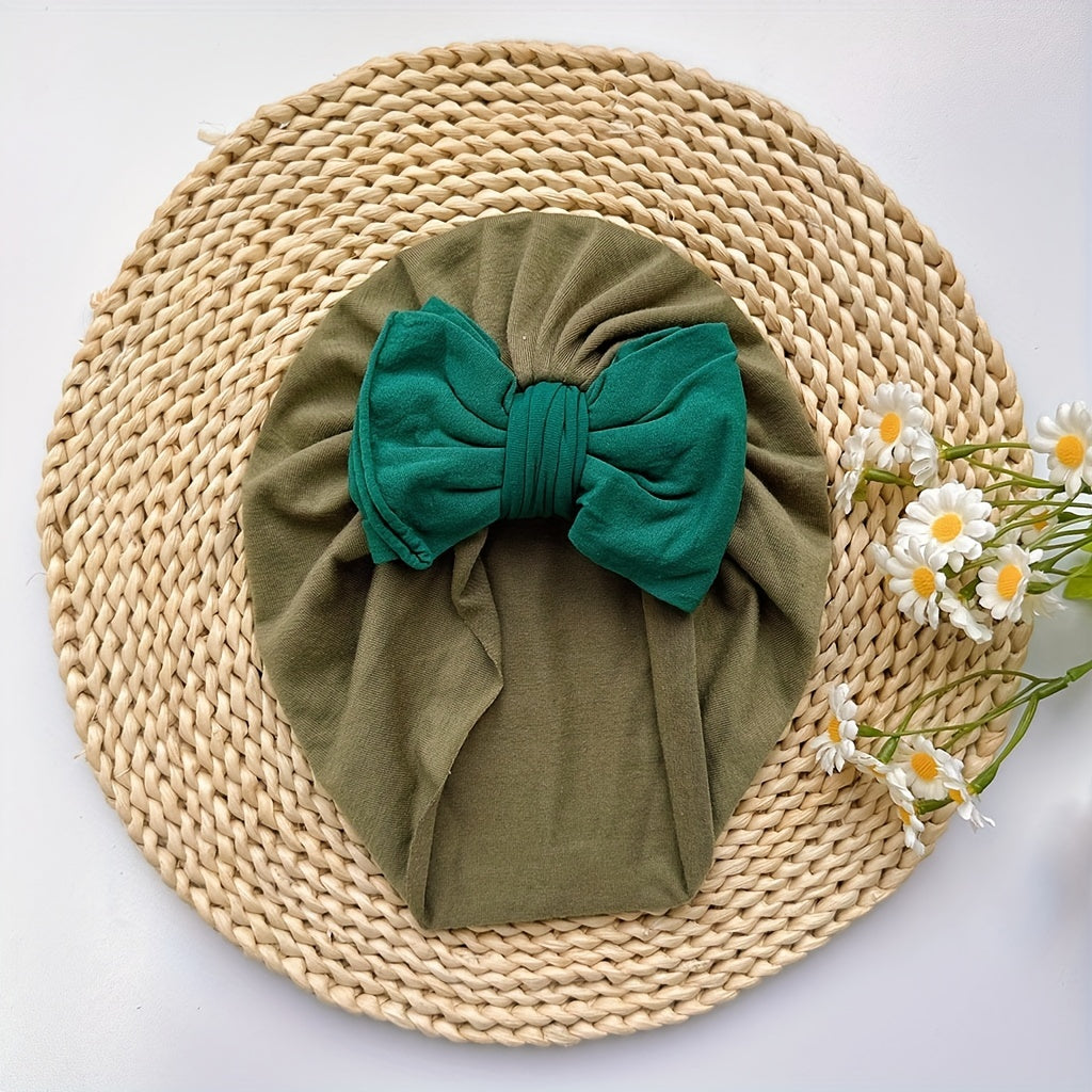Soft Elastic Bowknot Turban for Baby Girls