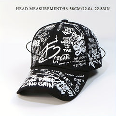 Graffiti Print Baseball Cap Unisex Hip Hop Cotton Dad Hats