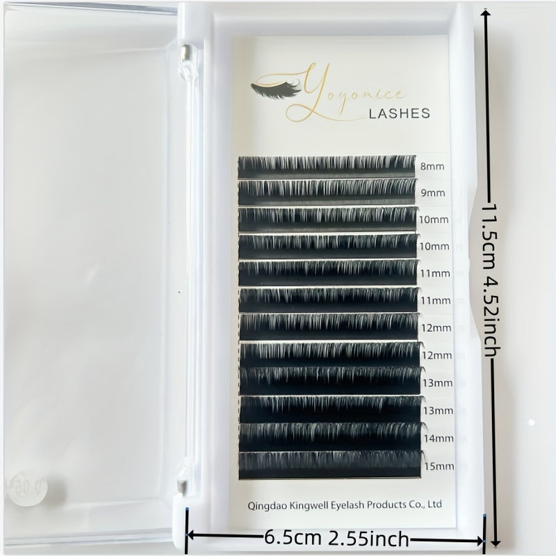 8-15mm Individual Cluster Eyelash Extensions Mix PBT Fiber Silk Volume Lashes