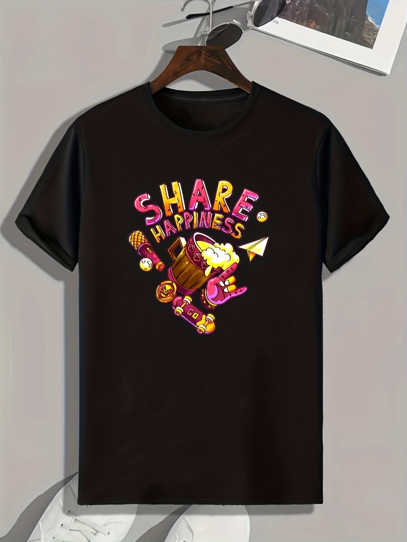 Happiness Print Men's Graphic T-Shirt