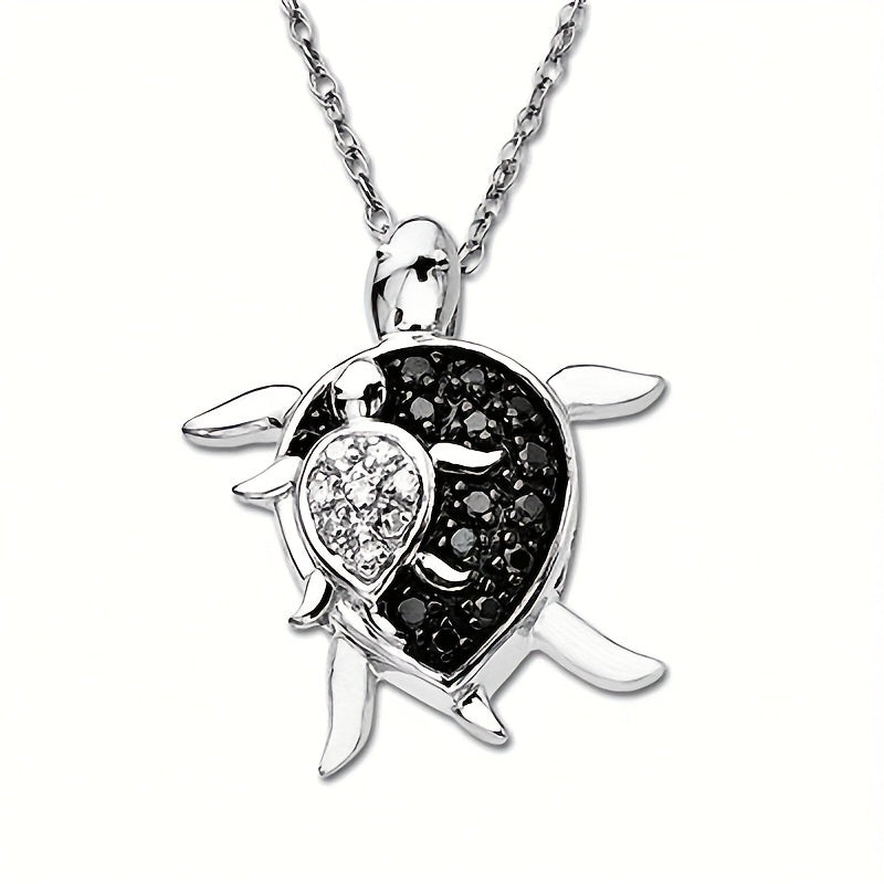 Mother And Child Sea Turtle Necklace Pendant Charm Women's Jewelry