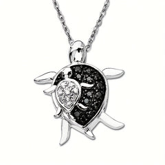 Mother And Child Sea Turtle Necklace Pendant Charm Women's Jewelry