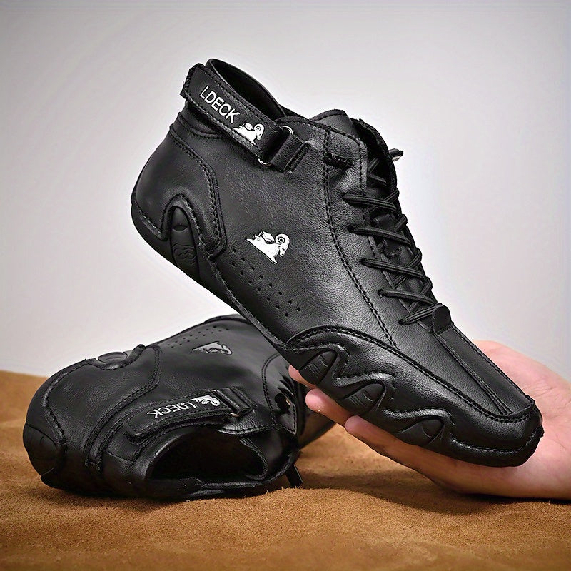 Women's Retro Ankle Boots Lace Up Mid Top Sneakers Waterproof Flat Boots