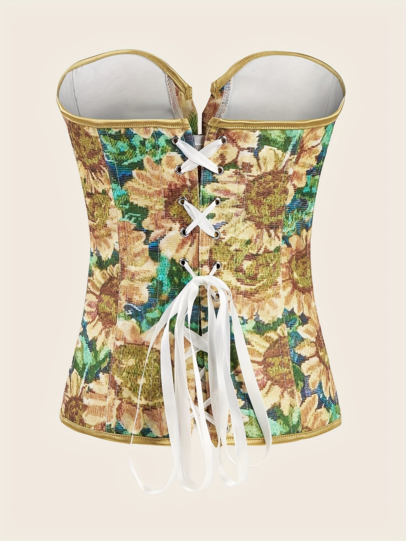 Floral Print Corset Bustier Tummy Control Body Shaper