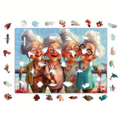 Wooden Puzzle - 4 Grandmas Traveling - Ideal for Birthday Gifts