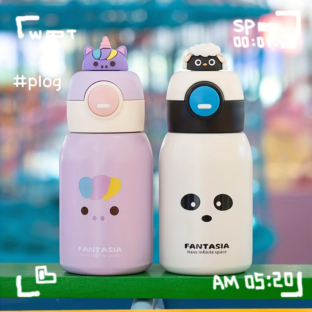 500ml Stainless Steel Water Cup with Straw and Sleeve Strap