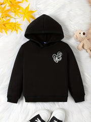 Funny Bear Print Kid's Hoodie Halloween Style Long Sleeve Top