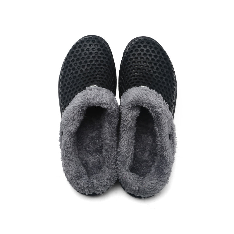 Men's Warm Fleece Cozy Slides Slippers Comfortable Non slip Home Shoes