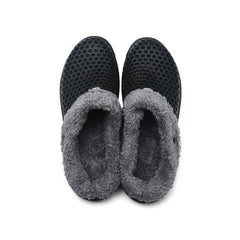 Men's Warm Fleece Cozy Slides Slippers Comfortable Non slip Home Shoes