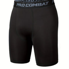 Men's Solid Compression Shorts High Stretch Active Bottom