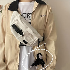 Canvas Crossbody Chest Bag for Outdoor Hiking