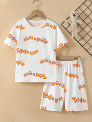 Boys Alphabet Bear Print Pajama Set